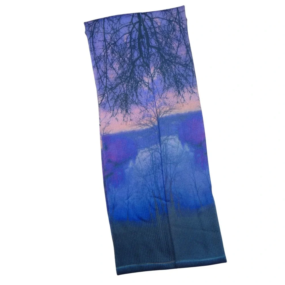 Infinity Scarf‎ Winter Landscape Tree Sunset Print Blue Purple